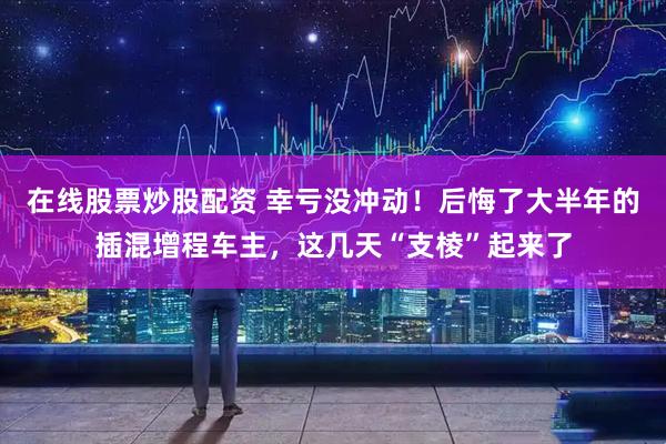 在线股票炒股配资 幸亏没冲动！后悔了大半年的插混增程车主，这几天“支棱”起来了