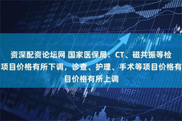 资深配资论坛网 国家医保局：CT、磁共振等检查检验项目价格有所下调，诊查、护理、手术等项目价格有所上调